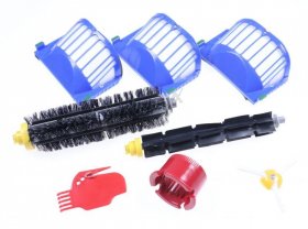 Sqoon Vacuum Cleaners accessories - Filters (3) Brushes (1) Rollers (2) + Accessory Set For Roomba 600 Series