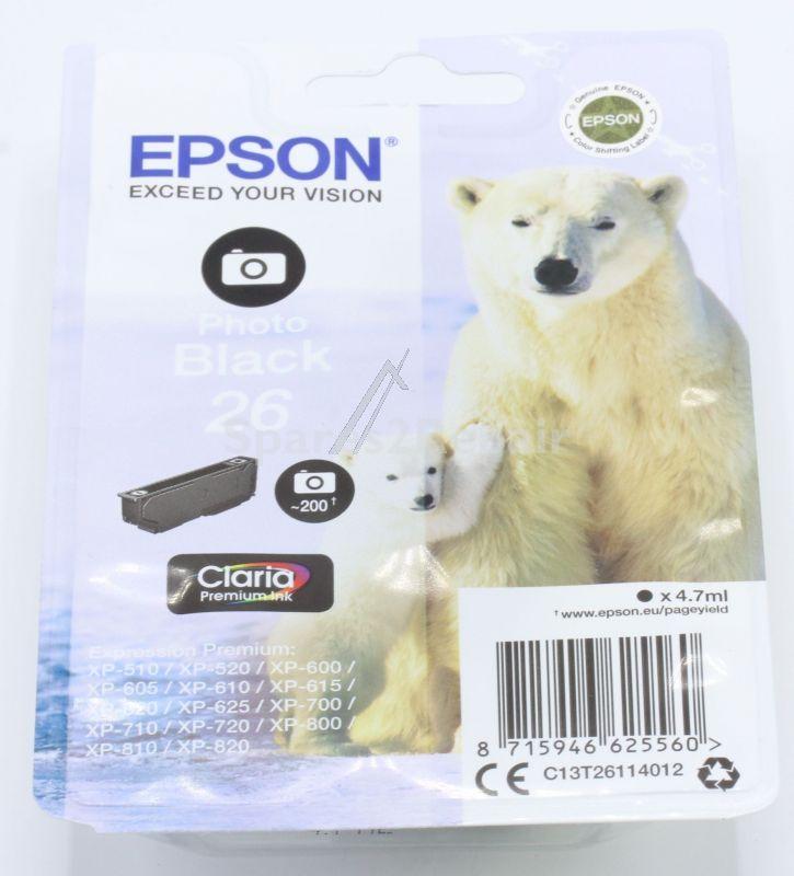 Epson Cartridge - 26 C13t26114012 Cartridge Black 4 7ml-200 Pages