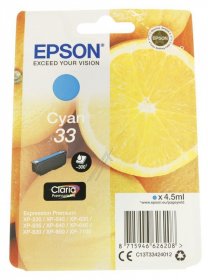Epson Cartridge - 33 C13t33424012 Ink Cartridge Cyan 4 5ml